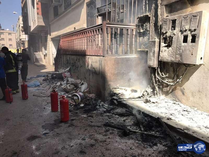 بالصور: مدني مكة يخمد حريقاً في عدادات أحد المنازل ويخلي سكانه احترازياً