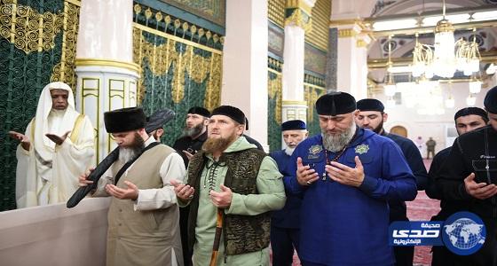 بالصور.. الرئيس الشيشاني يزور المسجد النبوي