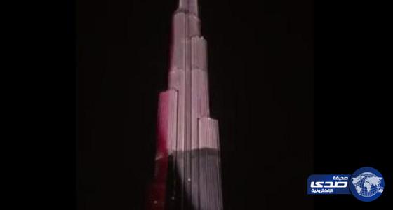 بالفيديو.. برج خليفة يتزين بعلم السعودية والإمارات في احتفالات اليوم الوطني
