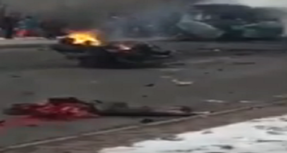 بالفيديو.. تطاير أشلاء بشرية لضحايا تفجير حافلة بتركيا