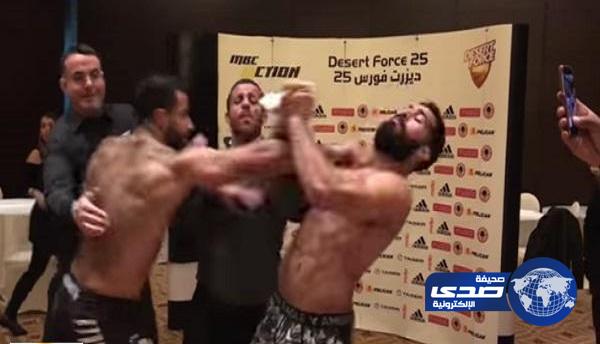 اشتباك بين ملاكم سعودي ومصري قبل لقائهما  في “ديزرت فورس”