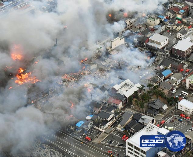 بالفيديو والصور.. حريق هائل يلتهم 140 منزلا في اليابان