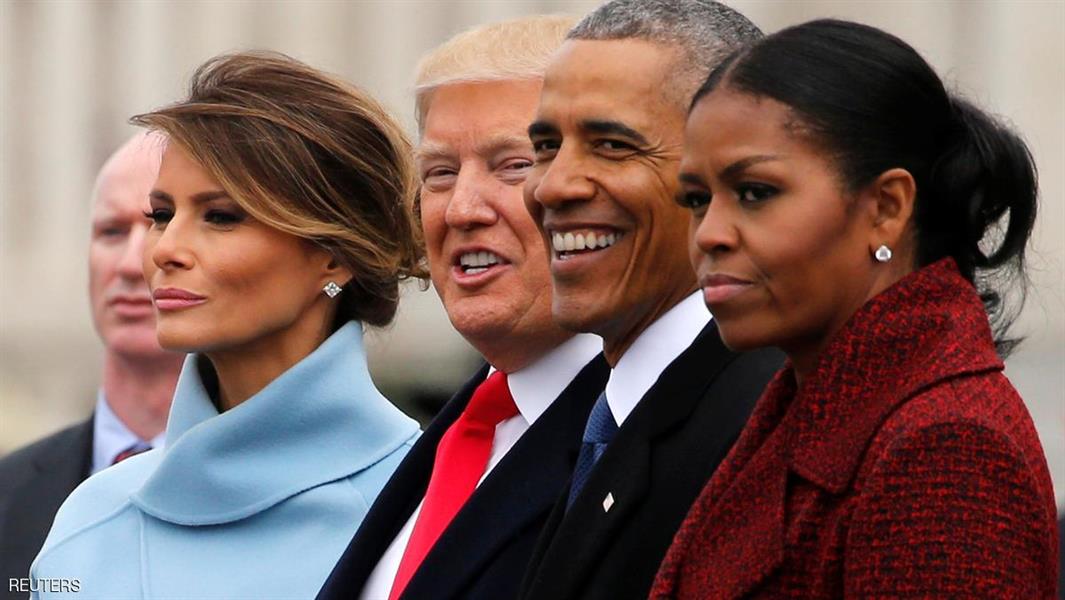 بالصور.. الكاميرات تفضح ميشيل أوباما خلال مراسم تنصيب ترامب
