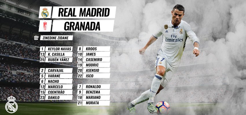 19 لاعباً في قائمة ريال مدريد لمواجهة غرناطة