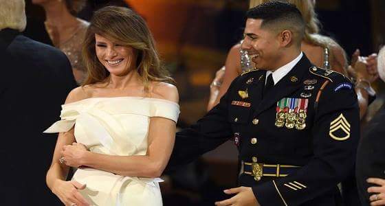 بالفيديو والصور : بعد رقصه مع زوجة ترامب ..جندي يكشف مادار بينهما خلال الرقصة