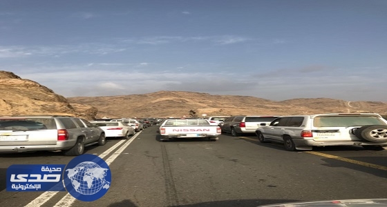 بالصور.. توقف مرور السيارات بسبب حادث سير بعقبة ضلع