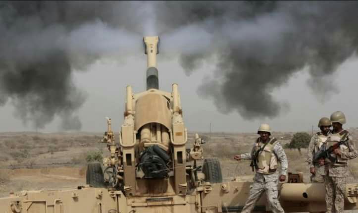المدفعية السعودية ترمي نقاط تمركز الإنقلابيين في اليمن