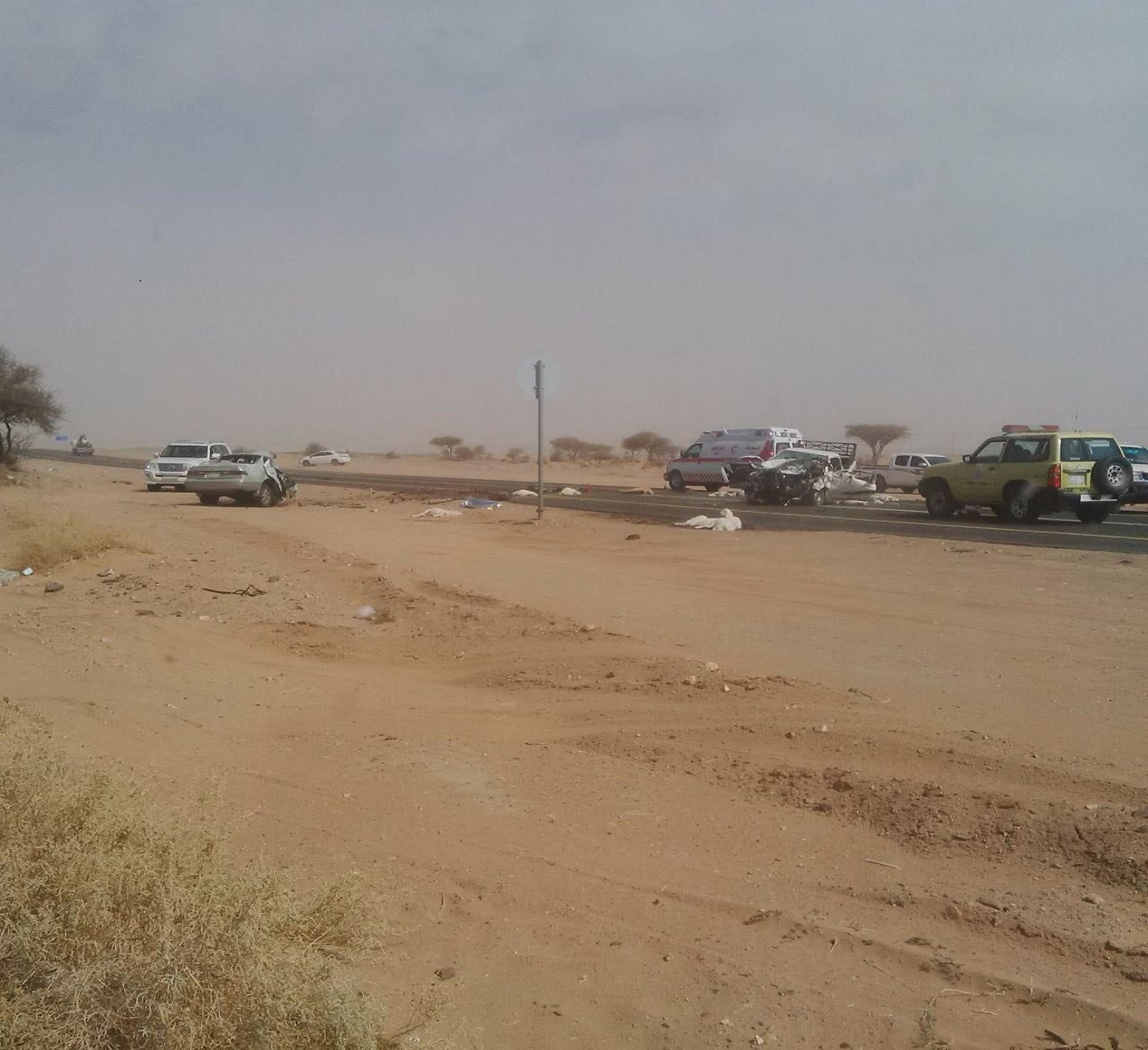 مصرع إصابة 3 في حادث مروري شمال عفيف