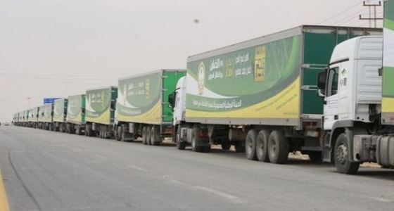 الحملة السعودية تسير القافلة الرابعة من المساعدات الشتوية للنازحين السوريين