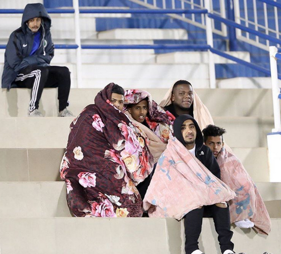 جمهور الهلال في تدريبات اليوم  رغم انخفاض درجة الحراره..