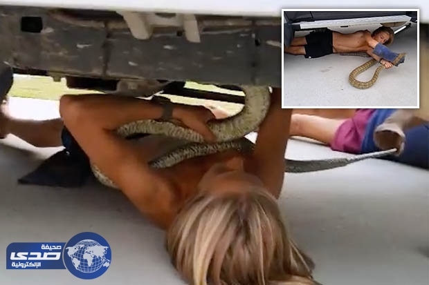 بالفيديو.. مٌراهق يٌخرج أفعى ضخمة من داخل شاحنة باستراليا