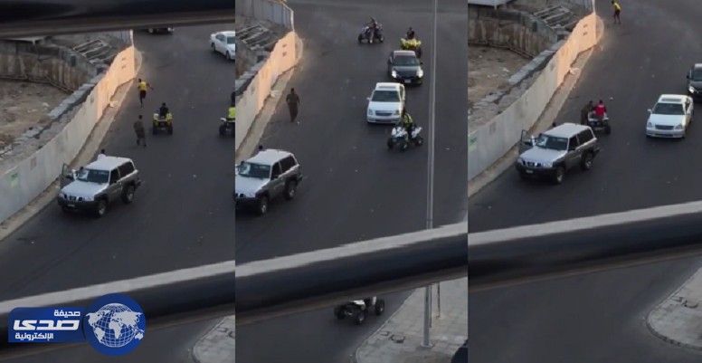 بالفيديو .. أفارقة يستقلون دبابات يعتدون على رجل أمن بجدة