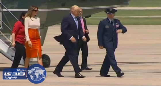 بالفيديو والصور.. ترامب يغادر قاعدة «سانت أندروز» متوجهًا إلى الرياض