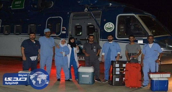بالصور .. طيران الأمن ينفذ مهمة نقل فريق طبي متخصص بزراعة الأعضاء