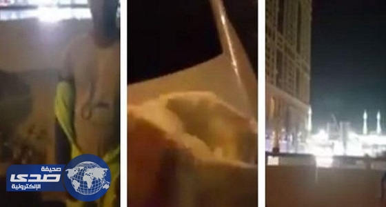 بالفيديو.. متسول يتنكر في زي عامل نظافة بجانب الحرم النبوي