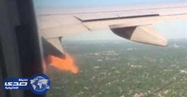 بالفيديو.. لحظة اشتعال النيران في محرك طائرة بسبب طائر