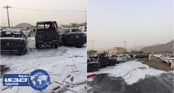 بالفيديو.. مدني نجران يُخمد حريق 4 سيارات إثر سقوط مقذوف عسكري حوثي