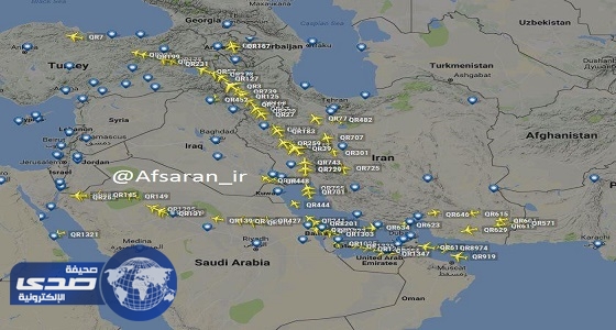 طائرات قطر تتكدس بسماء إيران