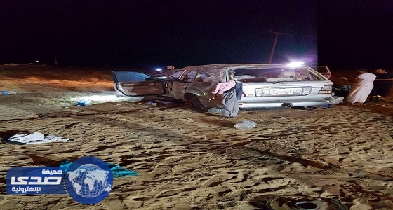 مصرع امرأة وإصابة 9 أخرون في حادث انقلاب سيارة بالقنفذة