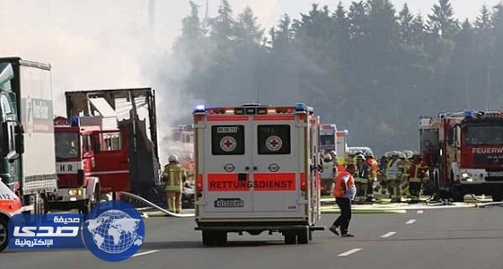 بالفيديو: مصرع وإصابة 48 شخص في تصادم مروع بألمانيا