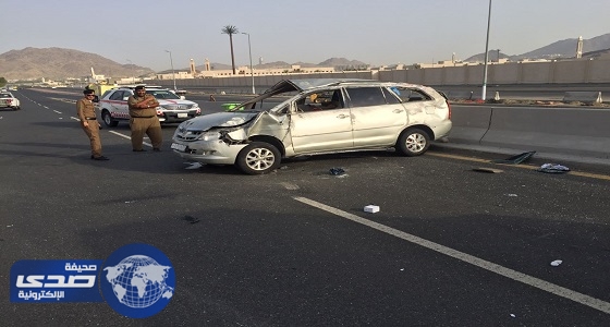 إصابة 7 أشخاص في حادث انقلاب سيارة بالعوالي