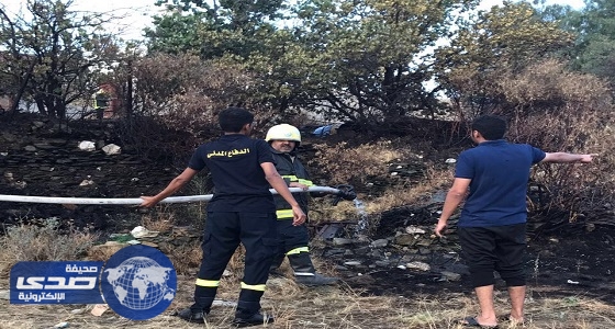 شجاعة مواطن بالباحة يخمد حريقا قبل وصول الدفاع