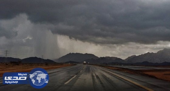 هطول أمطار وعاصفة رملية في ينبع