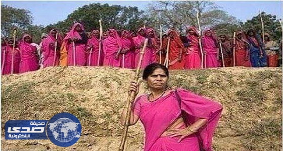 جماعة ” العصابة الوردية ” يٌلاحقن الرجال المٌسيئون لزوجاتهم