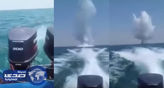 بالفيديو.. انفجار لغم بحري يستهدف قوات التحالف قبالة ميناء الحديدة