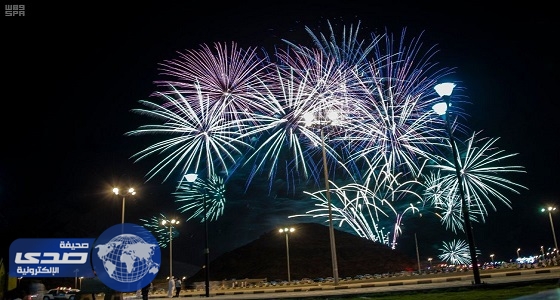 الألعاب النارية تضيء سماء نجران احتفالا باليوم الوطني
