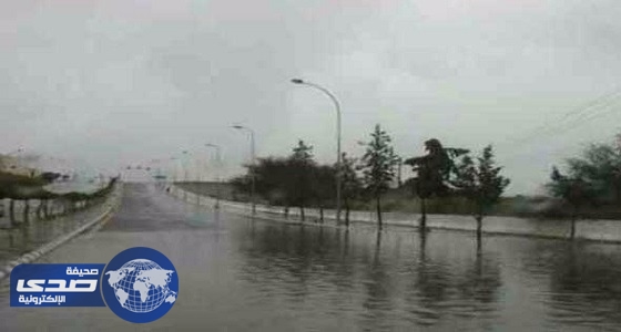 أمطار متوسطة على مركز الشبحة بمحافظة أملج
