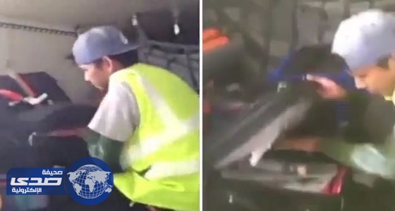 بالفيديو.. موظف بشركة طيران يسرق حقائب الركاب