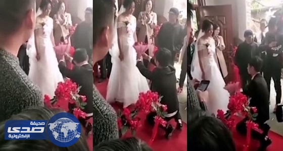 بالفيديو.. عروس تتراجع عن الزواج في حفل زفافها