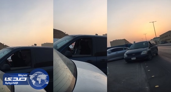 بالفيديو.. رجل يطارد امرأة تقود سيارة عائلية في الرياض