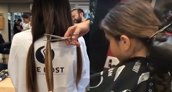 بالفيديو.. فتيات يقصن شعرهن رغم طوله وجماله