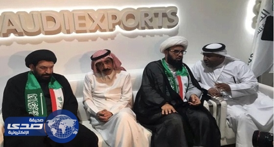 ممثلا الصدر يزوران معرض بغداد ويتوشحان بالعلم السعودي