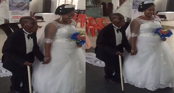 بالفيديو.. زواج غريب لفتاة شابة من رجل في عمر جدها