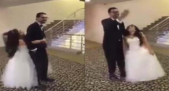 بالفيديو.. شاب يسخر من قصر قامة عروسه بطريقة طريفة