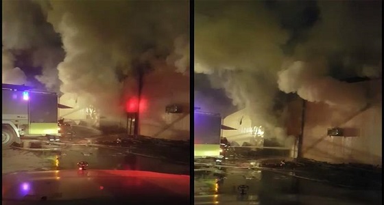 فيديو وصور| حريق ضخم يلتهم مستودعات بمجمع تجاري في صبيا