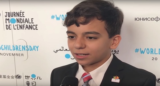 بالفيديو.. طفل سوري يخاطب العالم من الأمم المتحدة