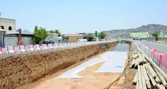 إنجاز 73 % من مشروع درء أخطار السيول بطريق الأمير نايف بنجران
