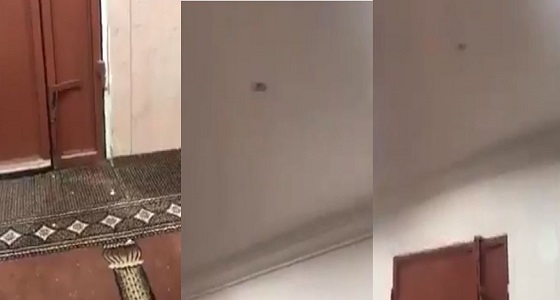 بالفيديو.. اختراق طلقة نارية لسقف مسجد بنجران