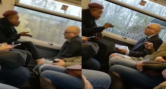 بالفيديو.. سيدة تثير غضب رجل بوضع قدميها على مقعده داخل القطار