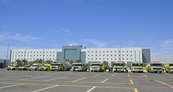 الدفاع المدني بتبوك ينفذ فرضية حريق وهمي بمستشفى الملك فهد التخصصي