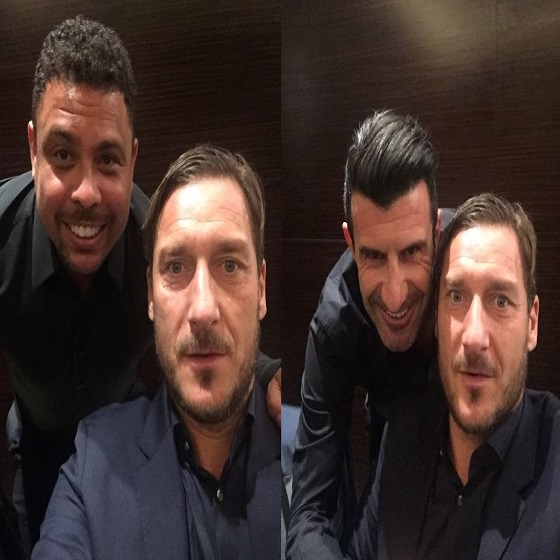 سيلفي أساطير كرة القدم في احتفالات الأخضر بالصعود لكأس العالم