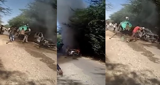 بالفيديو.. رجل يحرق زوجتيه حتى الموت