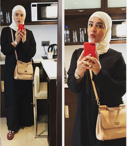 إيمي سمير غانم بالعباءة والحجاب