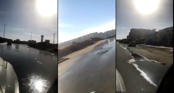 بالفيديو.. غرق أحد شوارع طريف في المياه المهدرة.. ومغردون يطالبون بسرعة التدخل