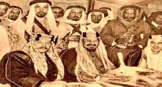 صورة نادرة للملك فارروق والملك عبدالعزيز آل سعود عام 1946