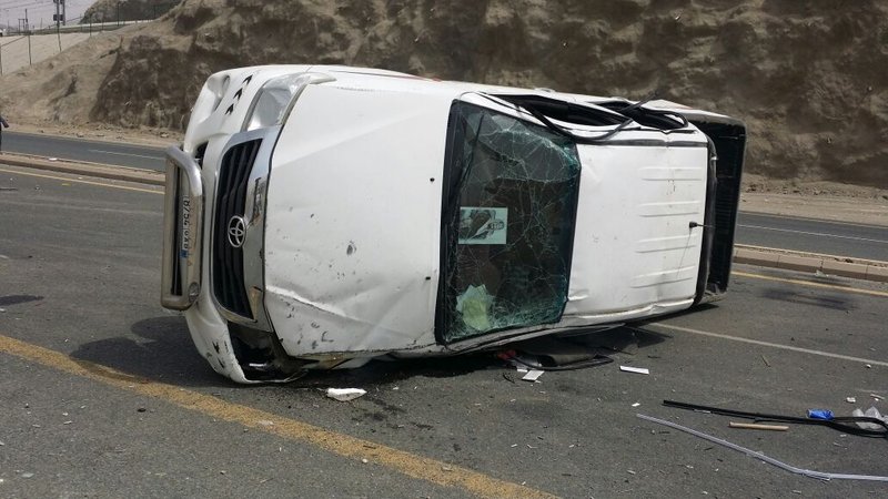 إصابة 8 أشخاص في حادث تصادم شمال كبري وادي ستارة بـ ” جدة “